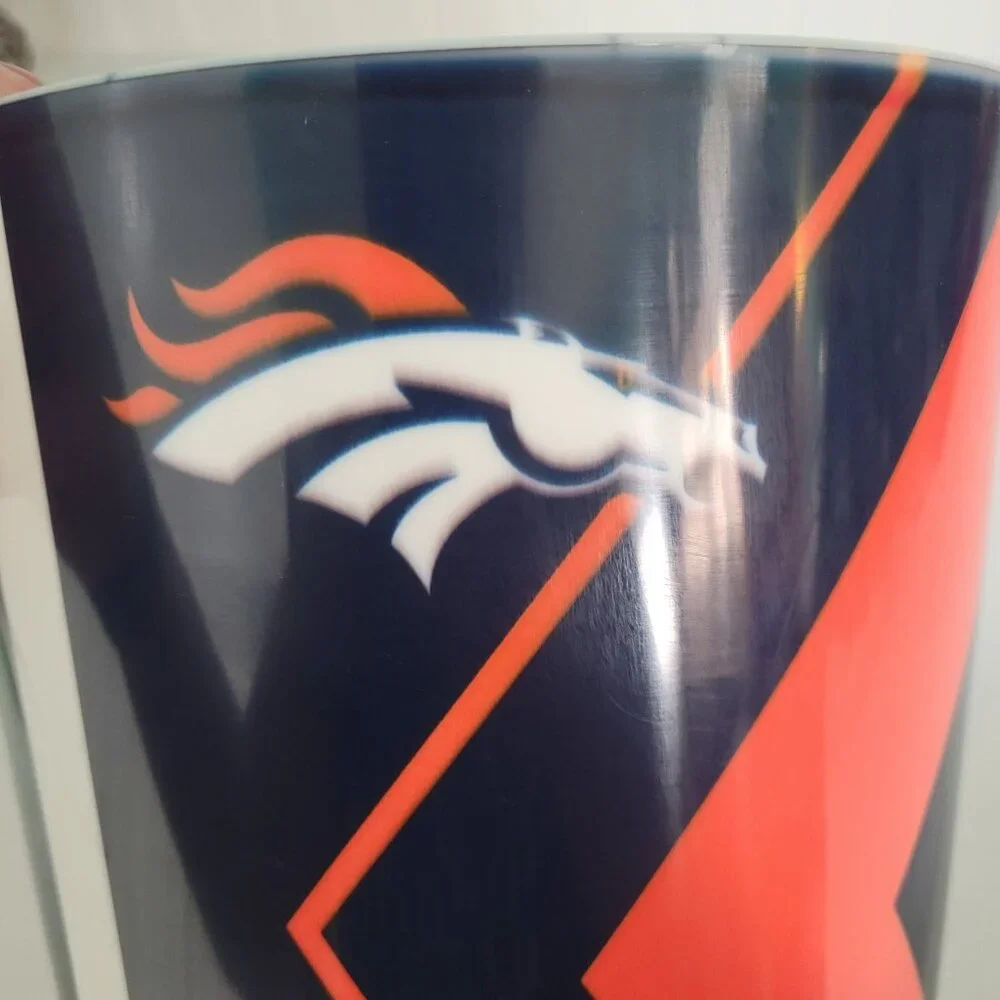 Vintage Denver Broncos NFL Plastic Thermo-Serv USA Trashcan NEW LOGO RARE RETRO